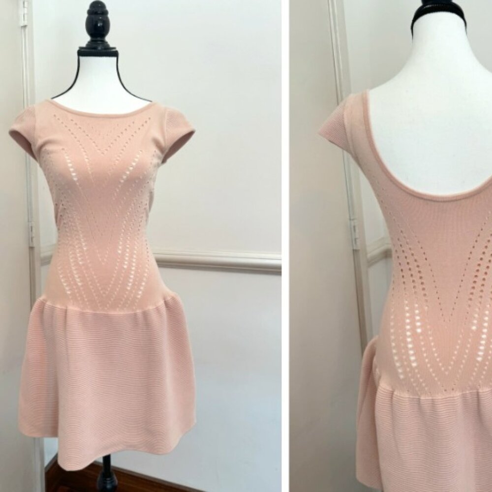 Maje Blush Pink Fit & Flare Knit Dress | Size 2